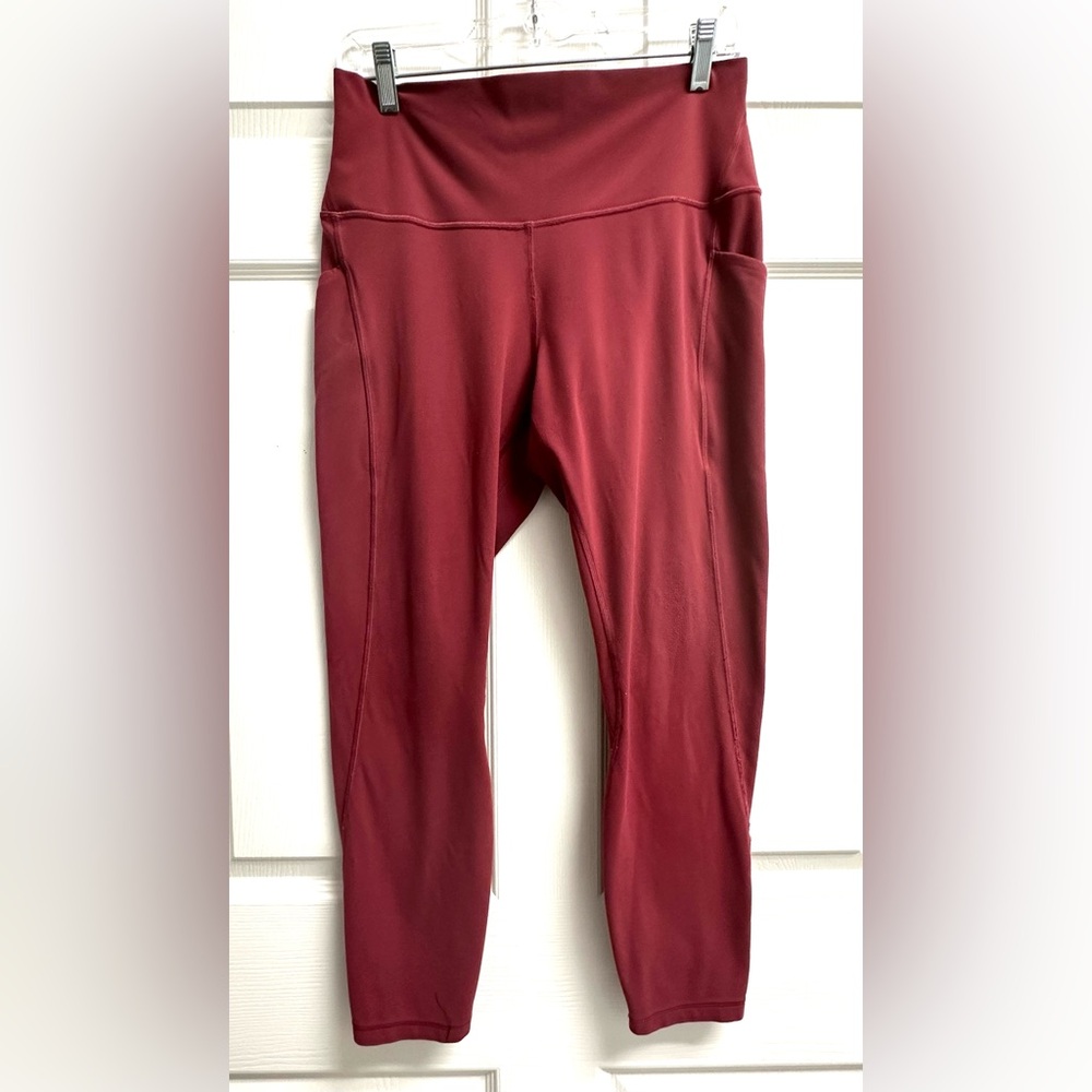 lululemon athletica Women's Burgundy High-Rise Leggings with pockets